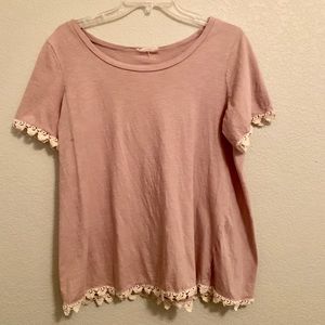 Pink ruffled tee